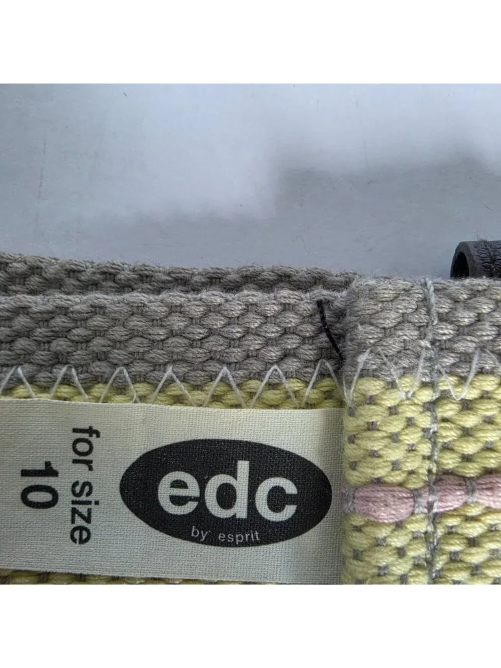 EDC by Esprit Belt Size 10 Striped Canvas Web Belt Y2K Pastel Grommet Buckle